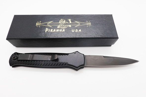 Piranha Miniguard Black Automatic Tactical Black Blade