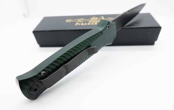 Piranha Miniguard Green Automatic Tactical Black Blade