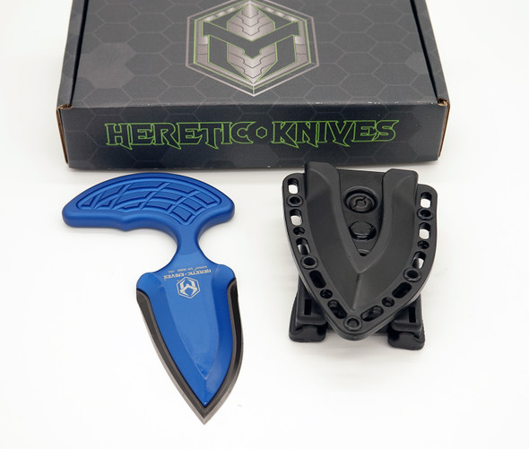 Heretic Knives Sleight Blue Modular Push Dagger Knife DLC Tactical 2.63" Double-Edge