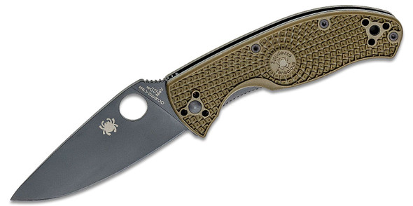 Spyderco Lightweight Tenacious Folding Knife OD Green FRN Handle Black Plain Blade