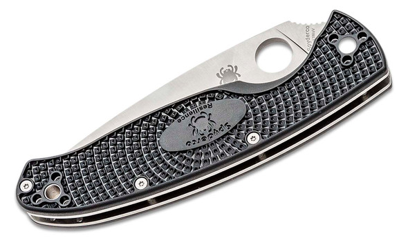 Spyderco Resilience Lightweight Folding Knife Black FRN Handle Satin Partial Serrated Blade