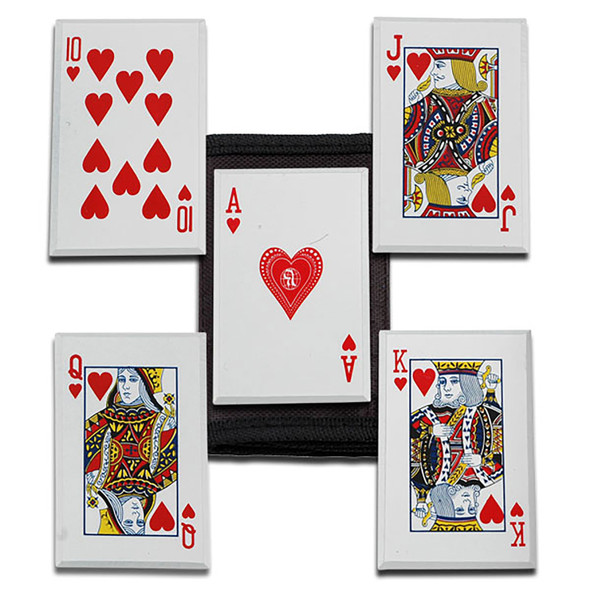 Royal Flush (Hearts) Red 5pc Throwing Blade Card Set with Case