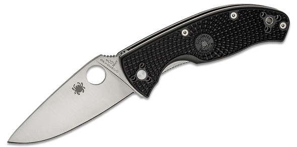 Spyderco Lightweight Tenacious Folding Satin Plain Blade, Black Handles