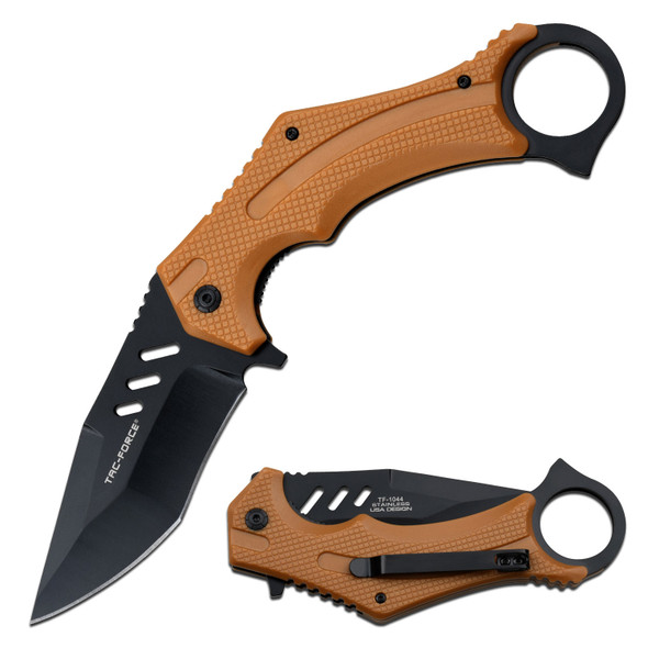 Tan Tac-Force Spring Assisted Karambit