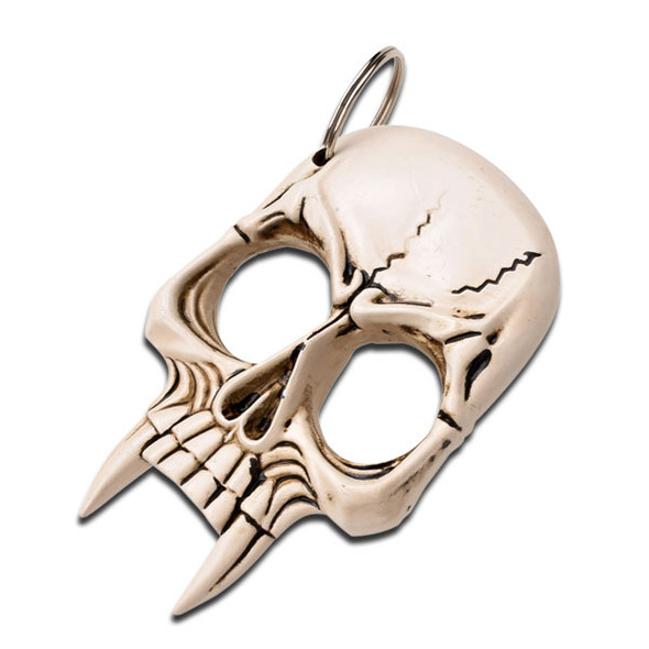 Keychain Skull Fangs White Knuckles