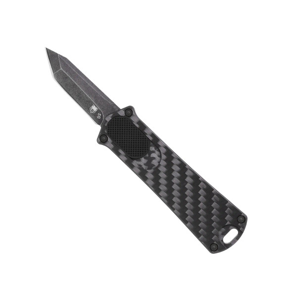 CobraTec OTF Automatic Black With Carbon Fiber 952 Tanto Non Serrated