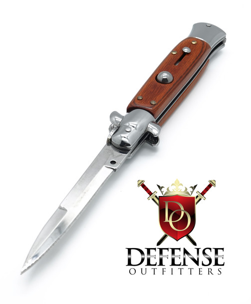 AKC Italian Switchblade Bayonet Automatic Knife 9" Stainless Blade Red Wood Assembled Kit