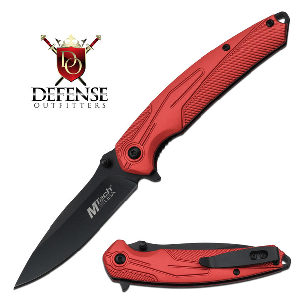 MTech USA EDC Evolution Red Drop Point Spring Assisted Folding Knife