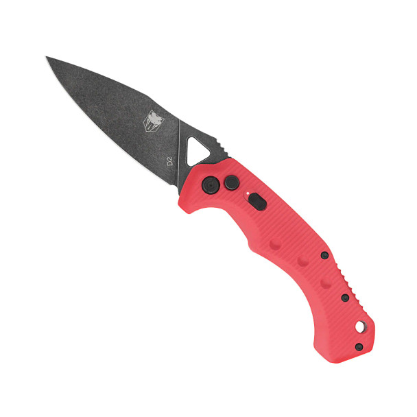 CobraTec Knives Red Ryker Automatic Black Stonewash Blade