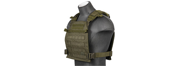 Nylon Lightweight Tactical Vest 10"x12" Plate Carrier OD Green