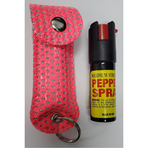 Pink Bling Soft Case Cheetah 1/2 oz Keychain Pepper Spray