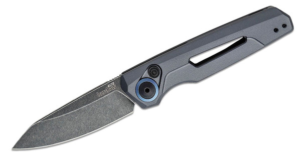 Kershaw Launch 11 Automatic Folding Knife BlackWashed Reverse Tanto Blade, Gray Aluminum Handles