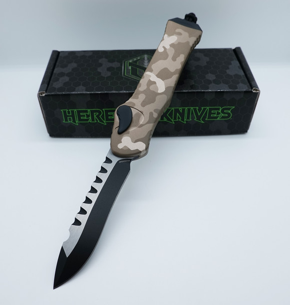 Heretic Hydra Tan Camo Aluminum Handle & Two Tone Cerakote Recurve MagnaCut H008-10A-TCAMO