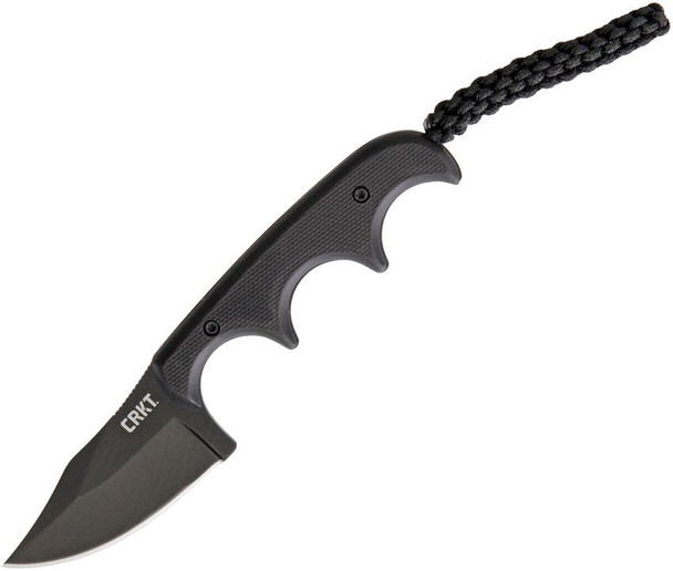 Columbia River CRKT 2387K Folts Minimalist Fixed Blade Neck Knife 2.13" Black Bowie Blade, Black Micarta Handles, Kydex Sheath