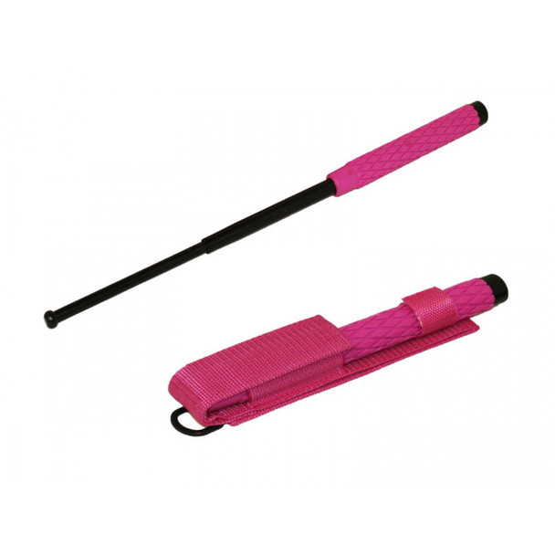 16" Solid Extendable Steel Pink Baton Taiwan Made