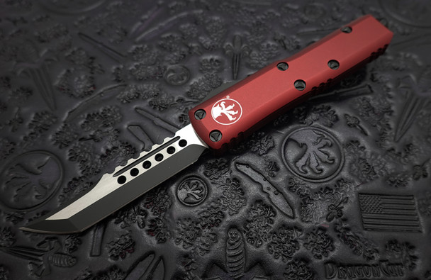 Microtech UTX-85 Automatic OTF Black Hellhound & Merlot Signature Series