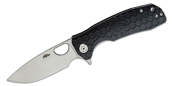 HB1011 Honey Badger Drop Point Flipper Medium Black 8Cr13MoV