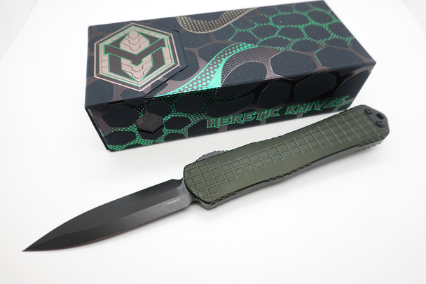 Heretic Knives Manticore X OD Green Frag Handle & DLC Double Edge MagnaCut