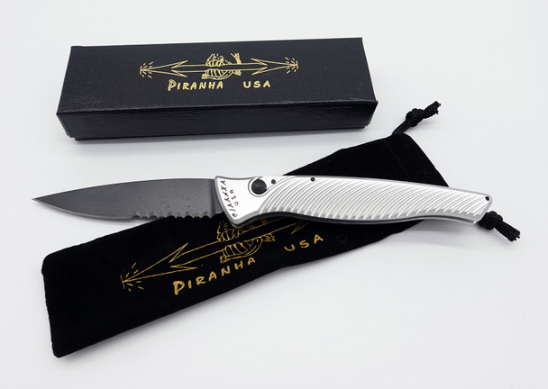 Piranha DNA Automatic Knife Silver Tactical Black