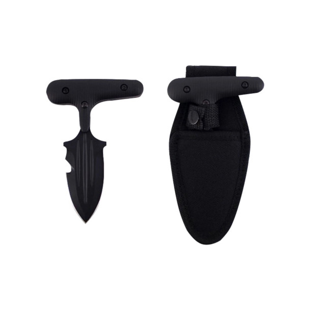 Snake Eye Fixed Double Edge Gut Hook Blade Knife – Nylon Side Carry Holster Edition