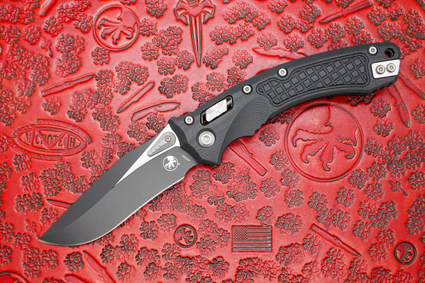 Microtech Amphibian RAM-LOK Manual Folding Knife – Black Handle, Black Clip Point Blade