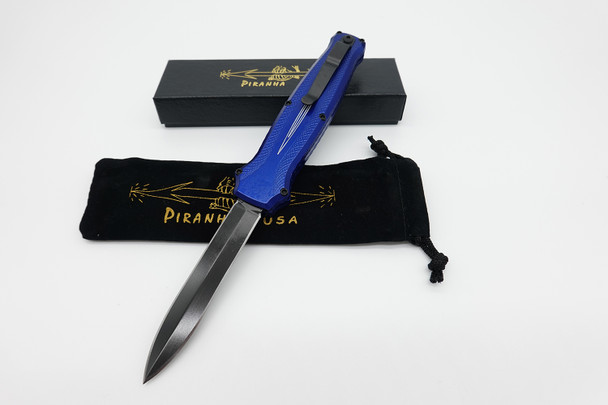 Piranha Rated-X D/A Dagger OTF Automatic Knife Blue Tactical
