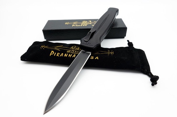 Piranha Rated-X D/A Dagger OTF Automatic Knife Black Tactical