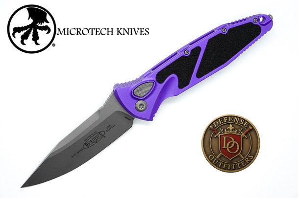 Microtech SOCOM Elite AUTO Knife – Purple Aluminum Handle, Apocalyptic Standard Edge Blade