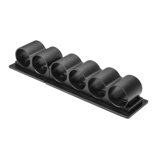 Angled view of NcSTAR 12 Gauge Side Saddle showing six shell holders Angled view of NcSTAR 12 Gauge Side Saddle showing six shell holders