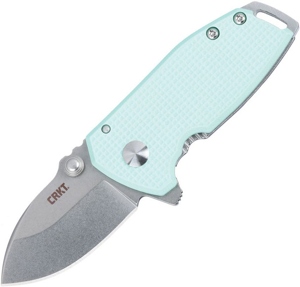 CRKT Squid Compact assisted flipper knife light blue G10 D2 stonewashed blade open view