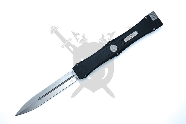 Microtech Marfione Select Nemesis IV 1152-10MS1 automatic OTF knife with stonewashed double edge dagger blade open