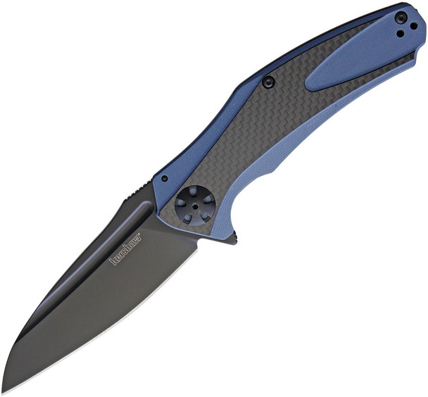 Kershaw 7008CFBLK Natrix XL Flipper Knife Blue/Gray G10 Handles with Carbon Fiber Onlays