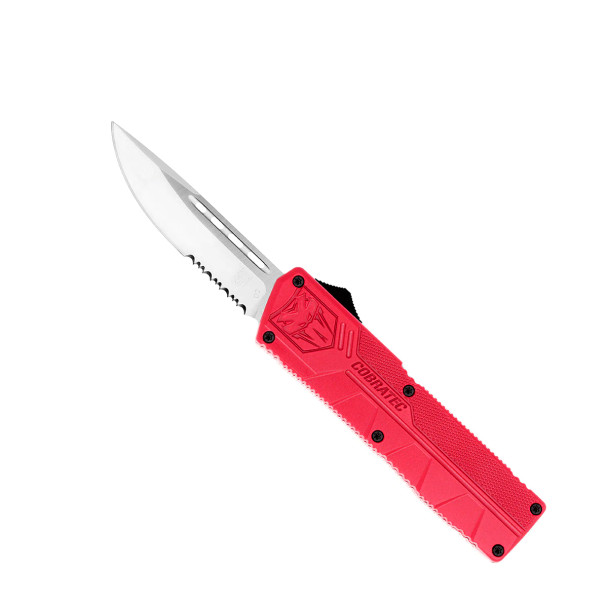 Cobratec Lightweight Red Drop Point Serrated OTF