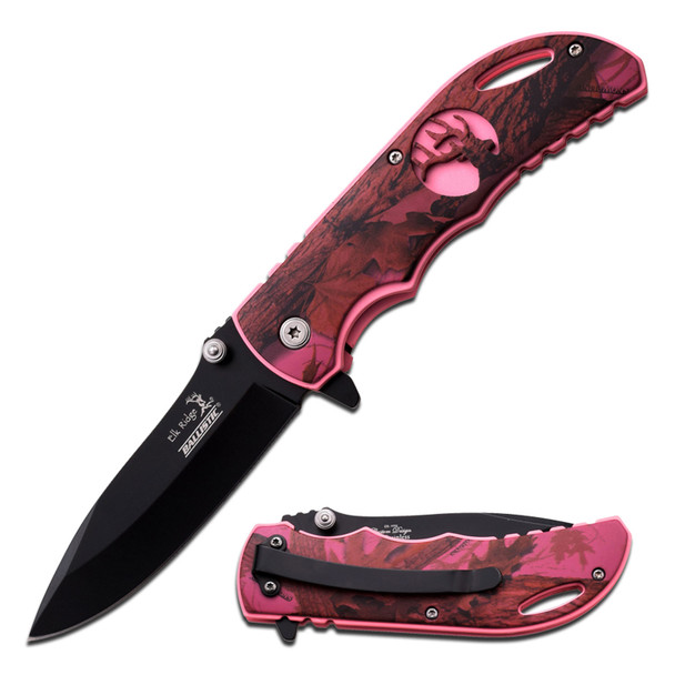 Elk Ridge Pink Camo Assisted Opening Hunting Folder Knife