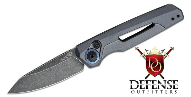 Kershaw Launch 11 AUTO Folding Knife BlackWashed Reverse Tanto Blade, Gray Aluminum Handles