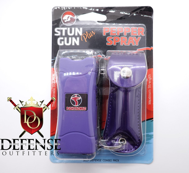 Cheetah Purple Stun Gun & Pepper Spray Combo