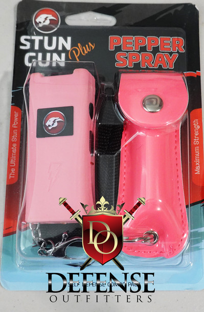 Cheetah Pink Stun Gun & Pepper Spray Combo