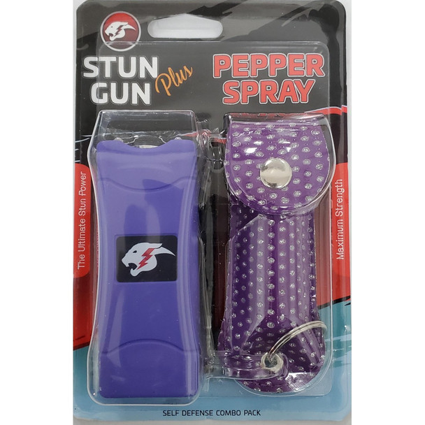 Cheetah Purple Bling Stun Gun & Pepper Spray Combo