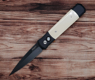Pro-Tech Godfather Tuxedo Automatic Knife – 952 Black DLC Blade