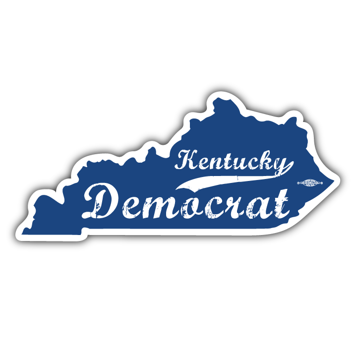 Kentucky Democrats Textured Logo (5" x 2" Vinyl Sticker Pack of Two