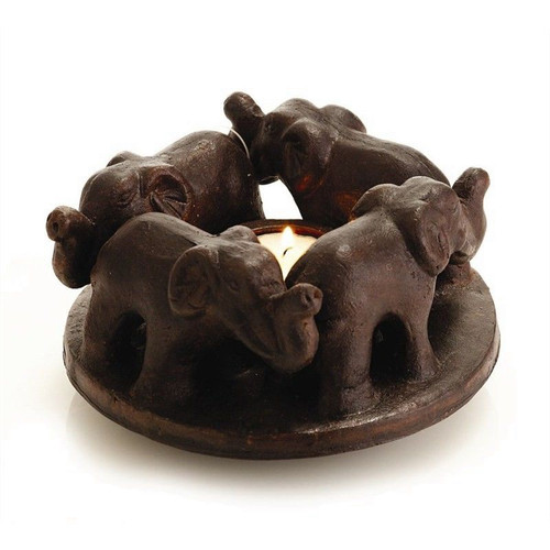 Elephant circle of Friends Tea Light Holder
