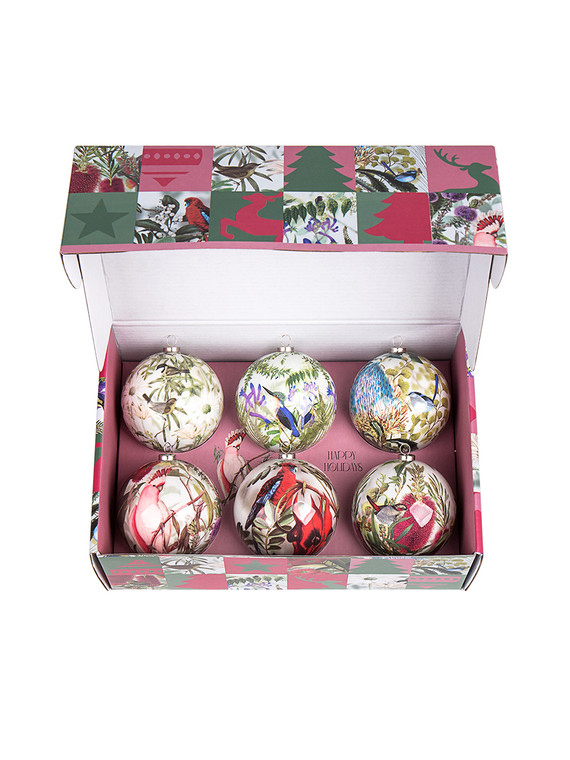 Australian Wildflower Christmas Bauble - 6 Pack