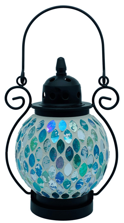 Aqua Fantasy Mosaic Tea Light Lantern