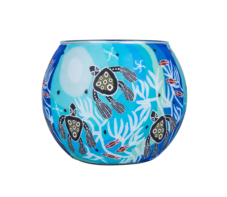 Aboriginal Turtle Glowing Tea Light Holder