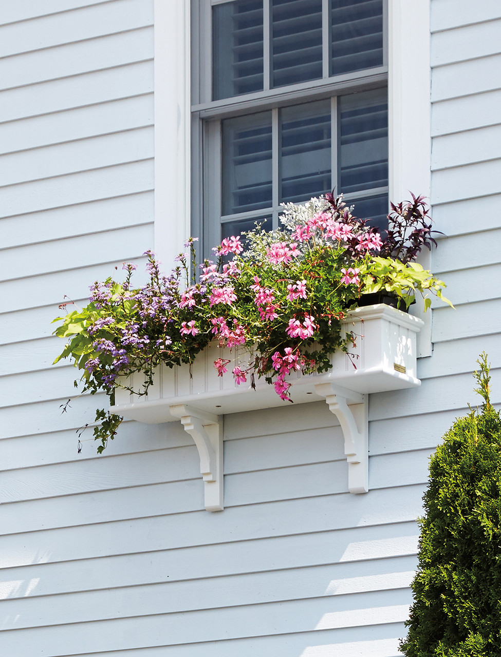 geranium hanging plant Plow & Hearth Everlasting Faux Red and White Geranium Hanging Basket main image 1