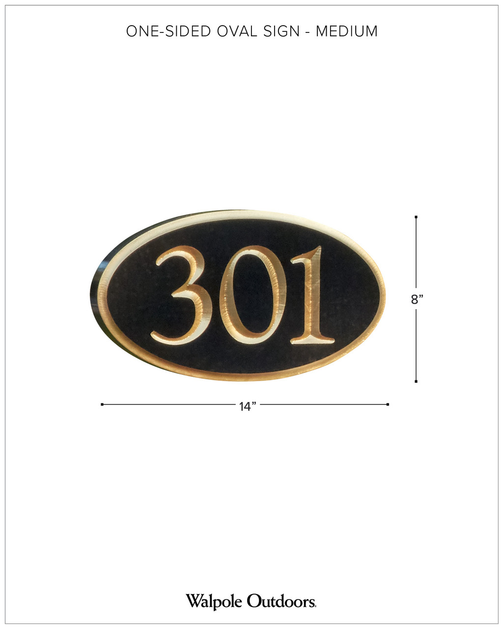 One-Sided Oval Sign - Medium