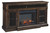 Roddinton - Dark Brown - Xl TV Stand W/Fireplace Option