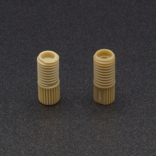 Flangeless Nut, Headless, PEEK, 1/4-28 Flat-Bottom, 1/16" or 1/8" OD Tubing