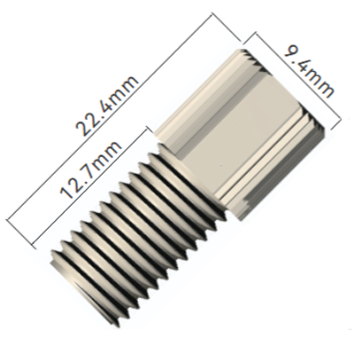Flangeless Fitting, PEEK/PEEK/SS, 5/16-24 Flat Bottom, 1/8" OD Tubing