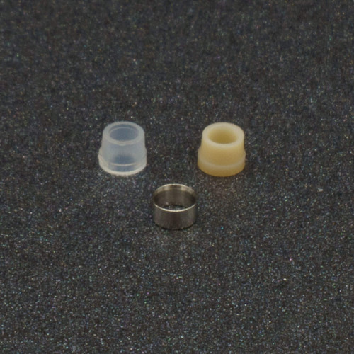 Flangeless Ferrule + SS Lock Ring, 6-40 Flat Bottom, 1/32" or 1/16” OD Tubing